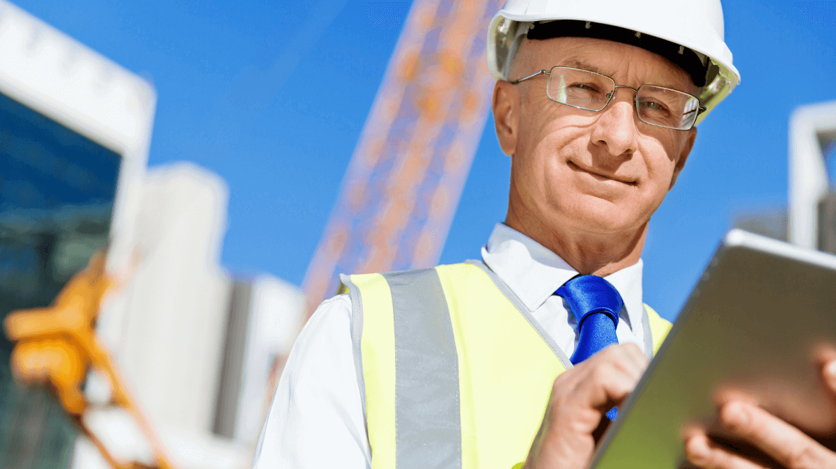 Construction Manager holding a tablet